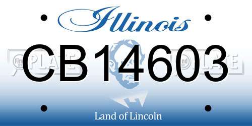CB14603 Illinois License Plate
