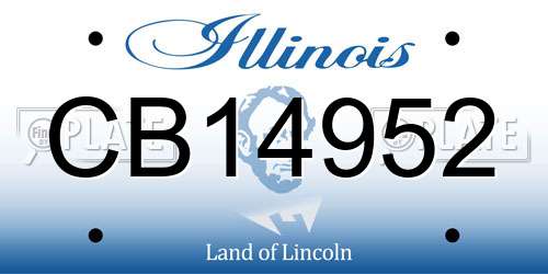 CB14952 Illinois License Plate