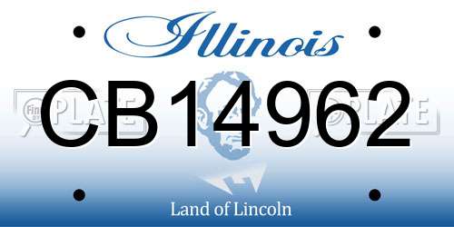 CB14962 Illinois License Plate