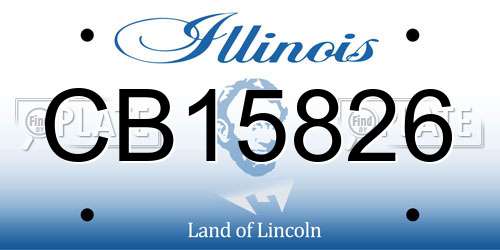 CB15826 Illinois License Plate