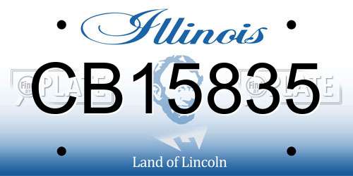CB15835 Illinois License Plate