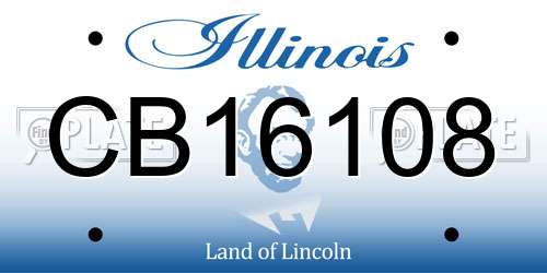 CB16108 Illinois License Plate