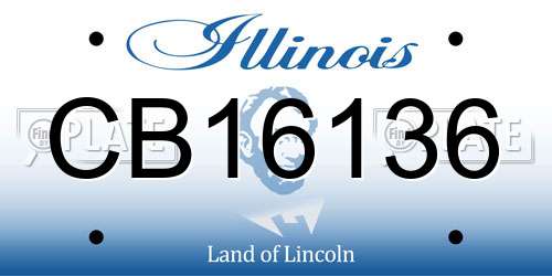 CB16136 Illinois License Plate