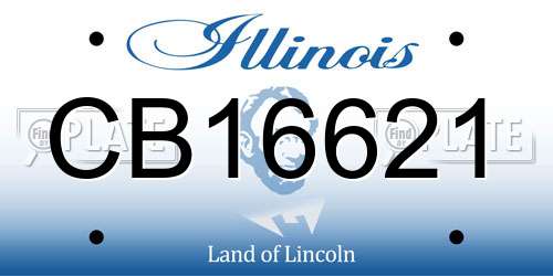 CB16621 Illinois License Plate