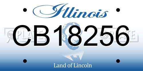 CB18256 Illinois License Plate