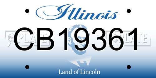 CB19361 Illinois License Plate