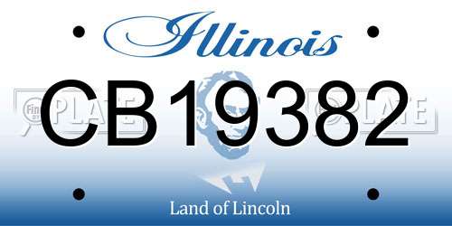 CB19382 Illinois License Plate