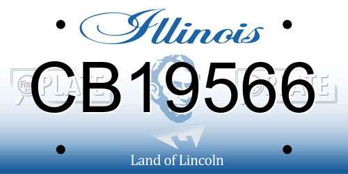 CB19566 Illinois License Plate