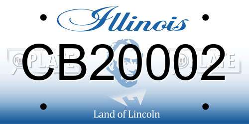 CB20002 Illinois License Plate