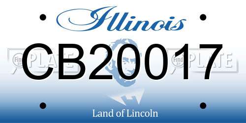 CB20017 Illinois License Plate