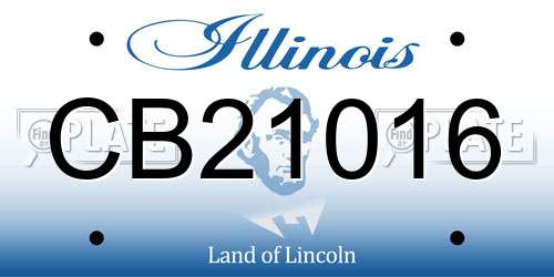 CB21016 Illinois License Plate