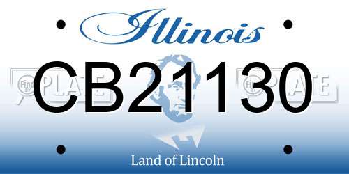 CB21130 Illinois License Plate