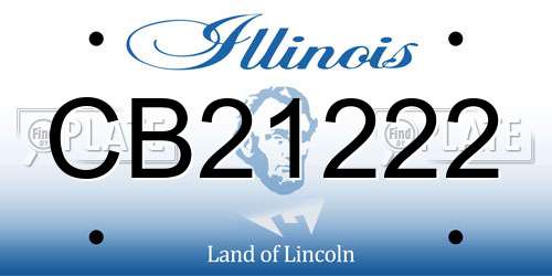 CB21222 Illinois License Plate