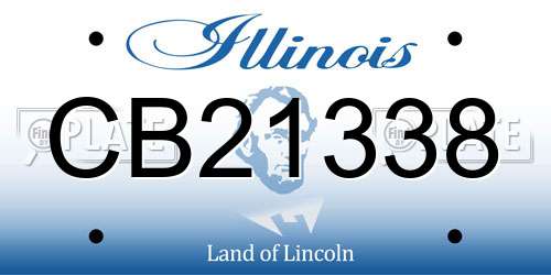 CB21338 Illinois License Plate