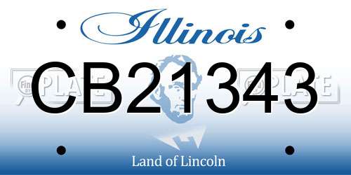 CB21343 Illinois License Plate