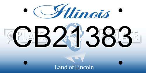 CB21383 Illinois License Plate