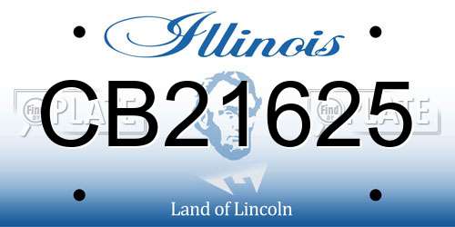 CB21625 Illinois License Plate