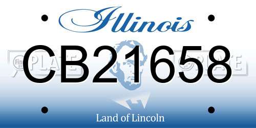 CB21658 Illinois License Plate