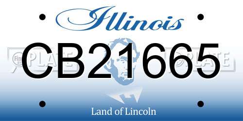 CB21665 Illinois License Plate