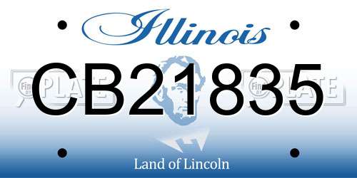 CB21835 Illinois License Plate