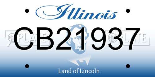 CB21937 Illinois License Plate