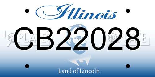 CB22028 Illinois License Plate