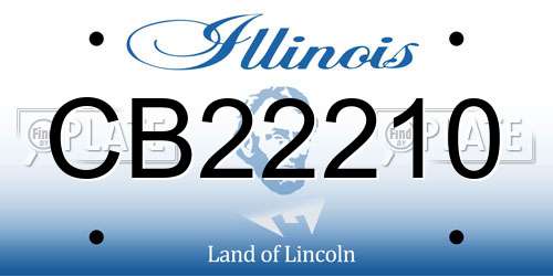 CB22210 Illinois License Plate