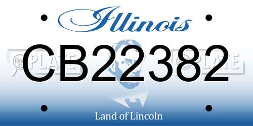 CB22382 Illinois License Plate