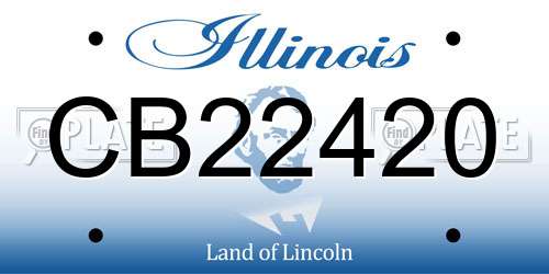 CB22420 Illinois License Plate