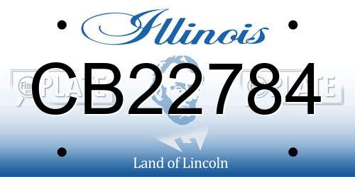 CB22784 Illinois License Plate