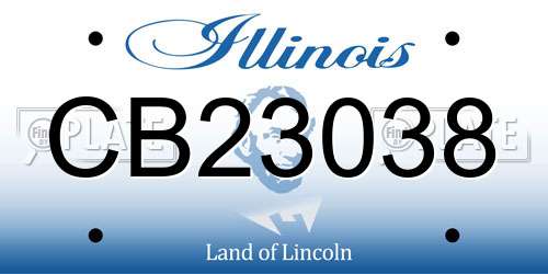 CB23038 Illinois License Plate