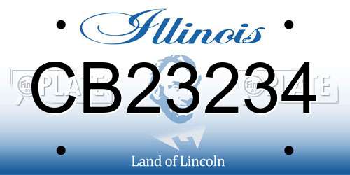 CB23234 Illinois License Plate