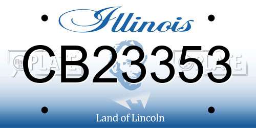 CB23353 Illinois License Plate