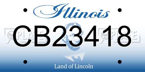 CB23418 Illinois License Plate