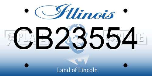CB23554 Illinois License Plate