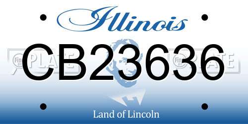 CB23636 Illinois License Plate