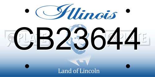 CB23644 Illinois License Plate