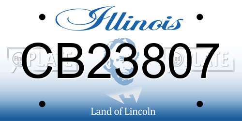 CB23807 Illinois License Plate