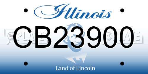 CB23900 Illinois License Plate