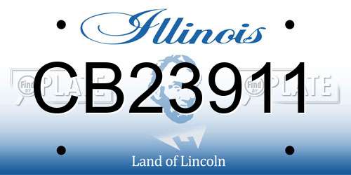 CB23911 Illinois License Plate