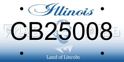 CB25008 Illinois License Plate