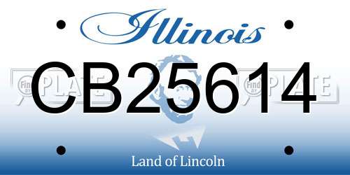 CB25614 Illinois License Plate