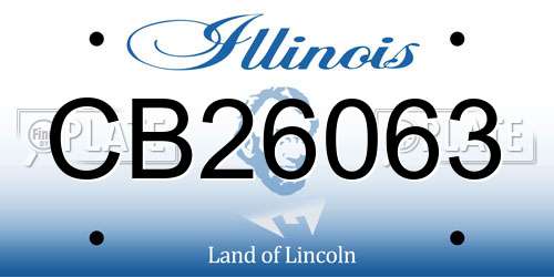 CB26063 Illinois License Plate