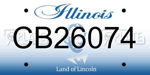 CB26074 Illinois License Plate