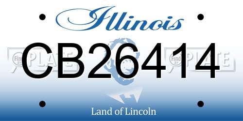 CB26414 Illinois License Plate