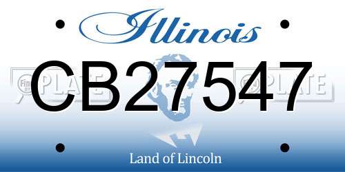 CB27547 Illinois License Plate