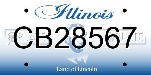 CB28567 Illinois License Plate