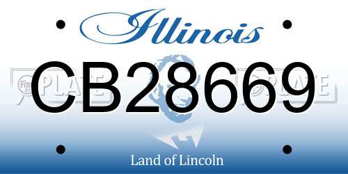 CB28669 Illinois License Plate