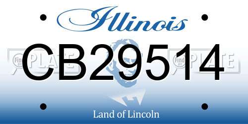 CB29514 Illinois License Plate
