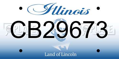 CB29673 Illinois License Plate